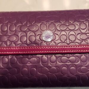 COACH Purple Continental Wallet